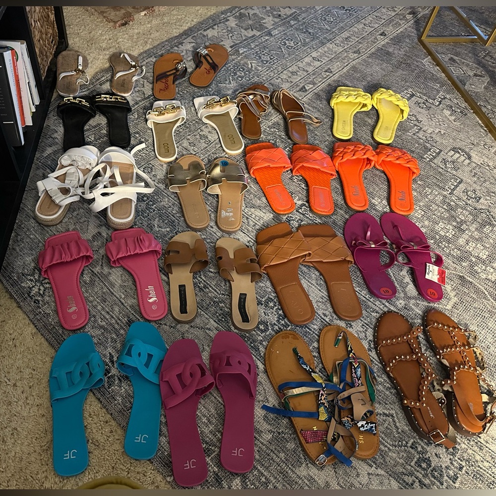 Colorful Sandal Collection 3 FOR $8 SZ 10 women
